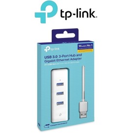 TPLink UE330 USB 3.0 3-Port Hub & Gigabit Ethernet Adapter 2 in 1 USB Adapter