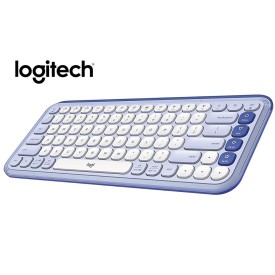 Logitech POP ICON Keys Wireless Bluetooth Keyboard-Lilac & Off White