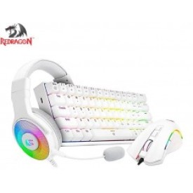 REDRAGON Gaming S129W Keyboard Mouse Headset 3 in 1 Combo Set – White