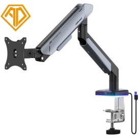 AndaSeat Stealth PRO II RGB 42”inches Monitor Desk Mount Single Monitor Arm-Black Titanium