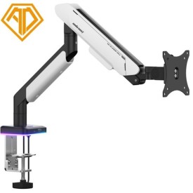 AndaSeat Stealth PRO II RGB 42”inches Monitor Desk Mount Single Monitor Arm-Black/White