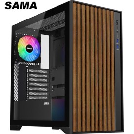 SAMA V Nature ATX Mid Tower With 4 RGB Fans Gaming Casing-Black