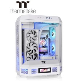 ThermalTake Tower 600 2 ARGB Fans Tempered Glass LCD Display Mid Tower Gaming Casing White