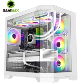 GAMEMAX HYPE-A WH Tempered Glass 3 ARGB Fans Gaming Casing White