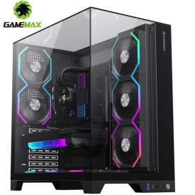 GAMEMAX INFINITY PRO BK Tempered Glass Gaming Casing Black
