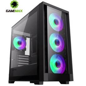 GAMEMAX DEFENDER TG Tempered Glass Gaming Casing Black