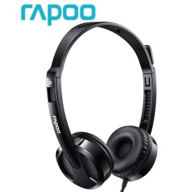 Rapoo H100 Wired Stereo 3.5mm Audio Headphone Black