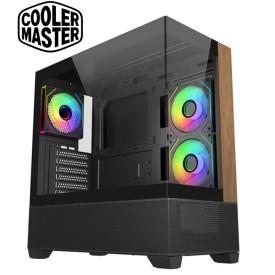 Cooler Master ELITE 690 WOOD Tempered Glass Gaming Casing Black
