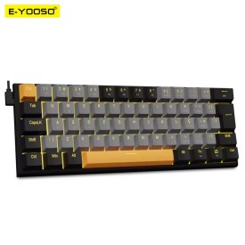 E-YOOSO Z11 Blue Switch 61 Keys USB Mechanical Gaming Wired Keyboard Orange Grey