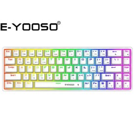 E-YOOSO Z-686 RGB Red Switch TRI-Mode Wireless Mechanical Keyboard White