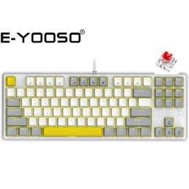 E-YOOSO Z-87 RGB Red Switches Mechanical Keyboard Grey White
