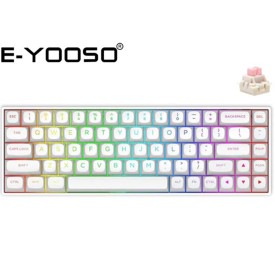 E-YOOSO HZ-68 68-Key RGB Pink Magnetic Switch Gaming Keyboard White