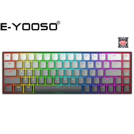 E-YOOSO HZ-68 68-Key RGB Pink Magnetic Switch Gaming Keyboard Grey