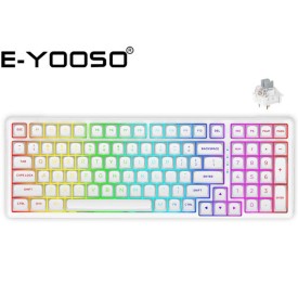 E-Yooso Z-99 RGB 99-Keys Silverwood Switch Wired Mechanical Keyboard White