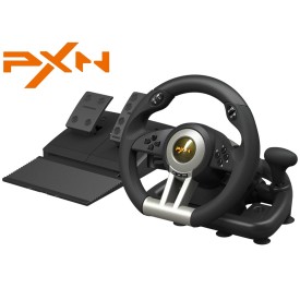 PXN V3 Pro Wired Racing Wheel Simulator Orange With Pedals Black