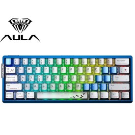 AULA AG60 Max 60% FrostCore Switch Aluminium Wired Gaming Keyboard Blue Grey