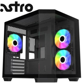 Astro AGC-X40M M-ATX 3 ARGB Fans Dual Tempered Glass Gaming Casing