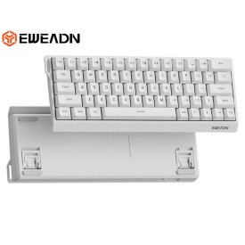 EWEADN DK63 63-Keys TRI-Mode Wireless Mechanical Gaming Keyboard White