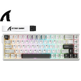 AttackShark X68MAX HE Rapid Trigger Magnetic Switch Aluminum Wired Gaming Keyboard-Star Light White
