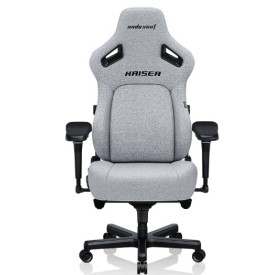 Anda Seat Kaiser 4 XL Premium Ergonomic Leather Memory Foam Neck Pillow & Lumbar Back Support Gaming Chair-Ash Grey Fabric